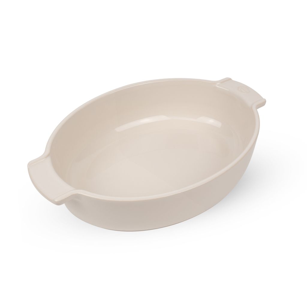 Plat à four ovale écru 31 cm - Visuel 0